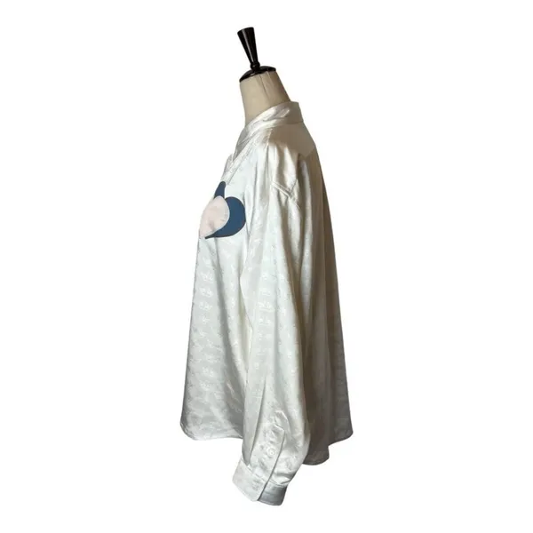 Boys Lie Shirt Women Medium White Satin Collared Button Down Bridezilla Top NWOT - Image 9