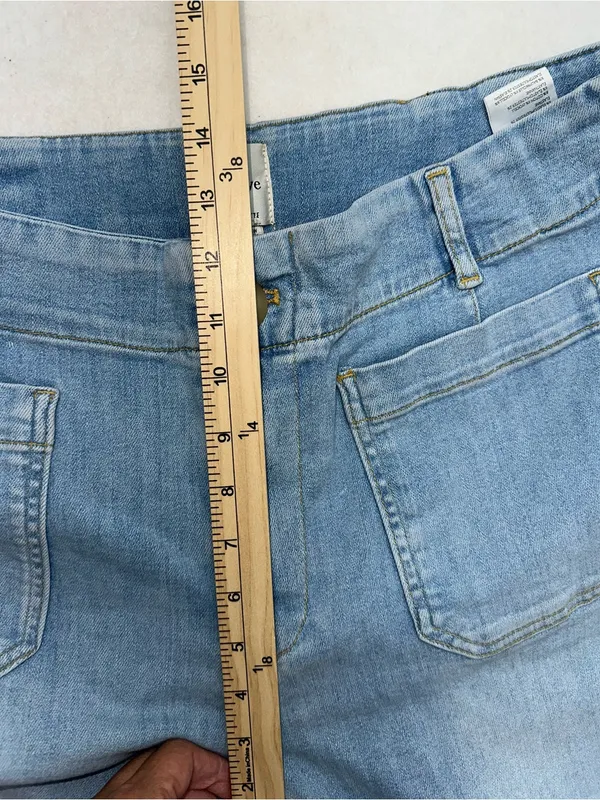 Maeve Anthropologie Jeans 16W Colette Wide Leg Cropped Light Wash Demin - Image 9