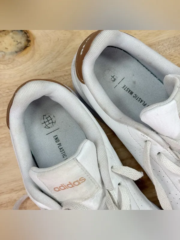 Adidas Advantage Low Top Sneakers White Copper Women 8.5 Leather Preppy Retro - Image 9