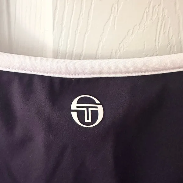 Sergio Tacchini Navy Blue White Trim Elise Court Tennis Dress Mini Small Women - Image 4