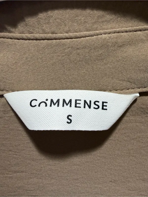 Commense oversized button down blouse small tan fall capsule minimalist Flawed - Image 5