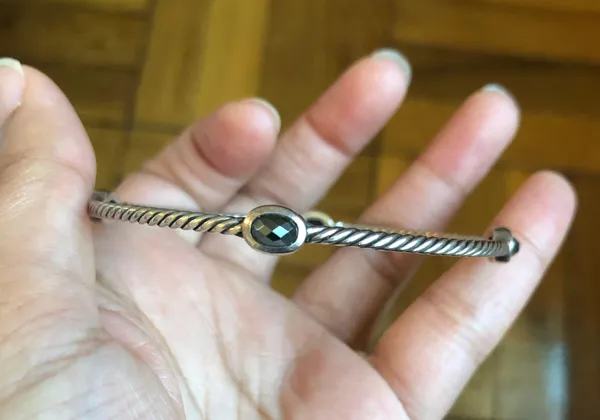 David Yurman Onyx Stone Bangle Bracelet - Image 2