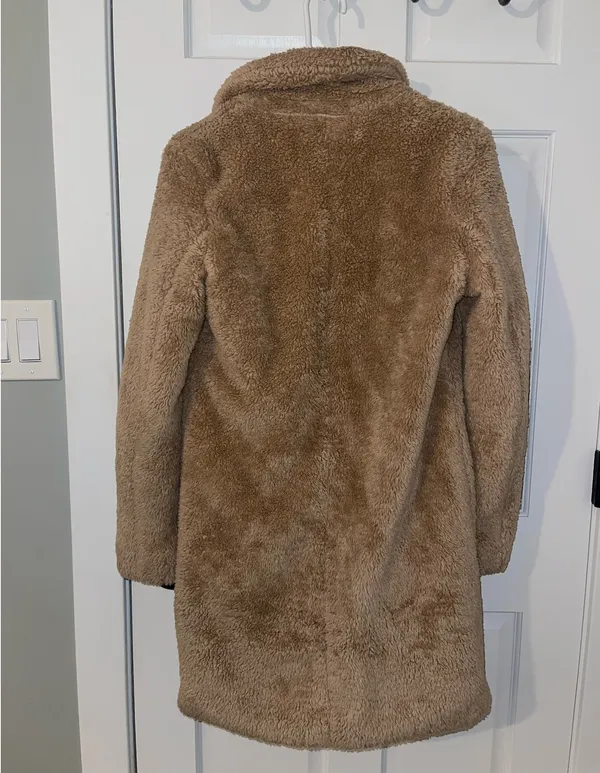 Hollister Teddy Bear Sherpa Jacket Tan Beige XSmall - Image 2