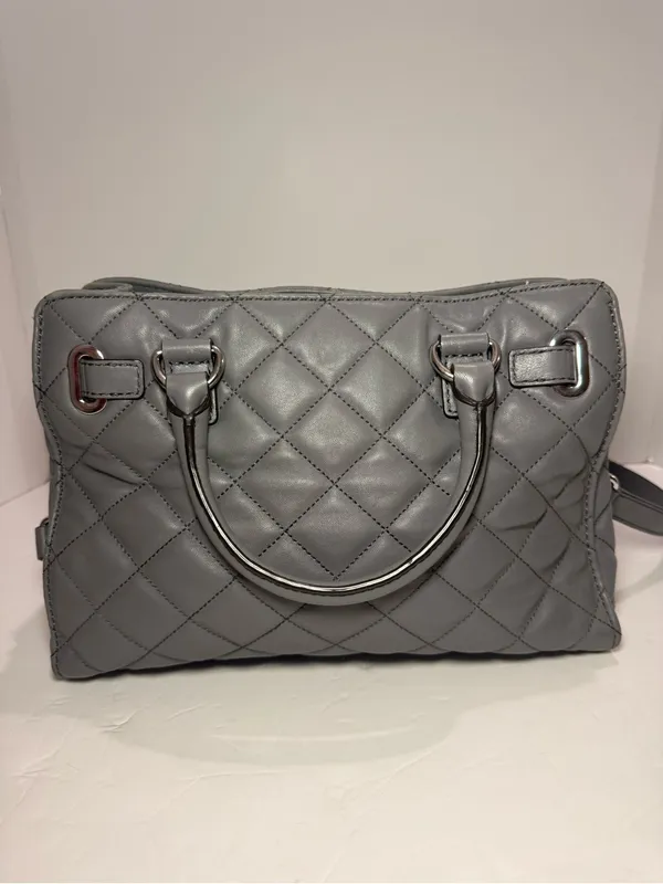 Michael Michael Kors Gray Quilted Leather Satchel Crossbody - Image 14