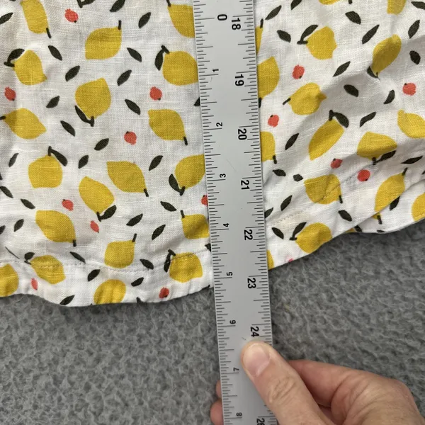 Boden Lemon Print Sleeveless Top 100% Linen Lagenlook Preppy Boho Women's 8 - Image 7