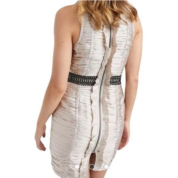 ASOS - NWT Satin Ruched High Neck Mini Dress Sz 6 - Image 4
