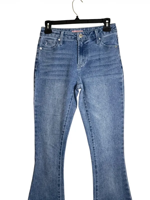 Juicy Couture Light Blue Flare Jeans with rhinestones - Image 3