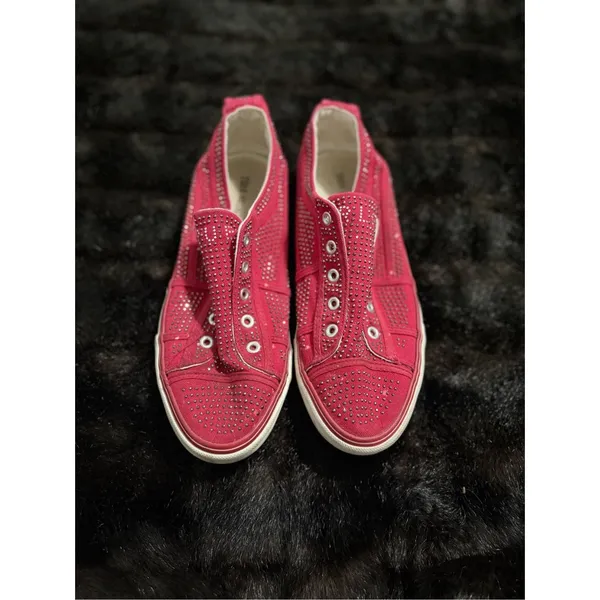 True Religion beaded cherry red slip on sneakers Aubrie shoes 10 bling bling - Image 2