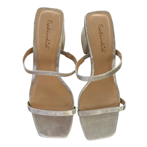 Splendid Aged Metallic Silver Strappy Chunky Rope Heel Sandals - Image 2