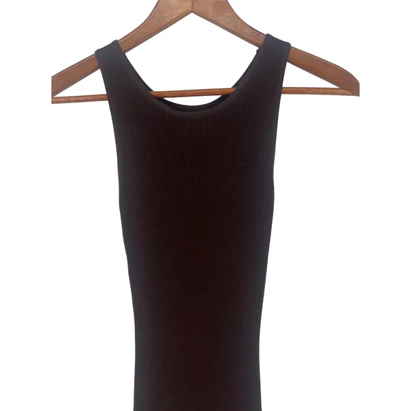 AEXAE Brown Rib Knit Tank Maxi Dress Bodycon‎ Stretch XS - Image 9