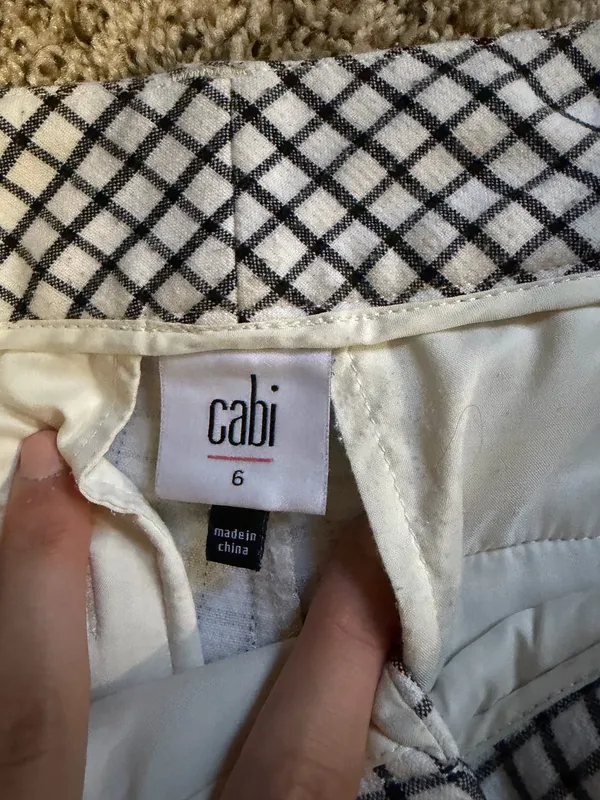 CAbi Windowpane Black White Trousers - Image 3