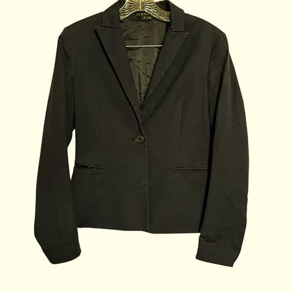 Theory‎ Andy Navy Blue One Button Classic Fitted Blazer - Image 2