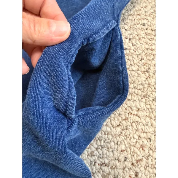 Z Supply Enid Romper Indigo Knit Denim Button Front V Neck Pockets S Minimalist - Image 9