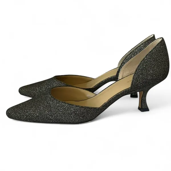 Ann Taylor Silver Kitten Heel Pumps Sz 7.5 - Image 3