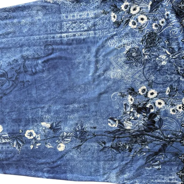 Blue Floral Midi Dress - Image 3