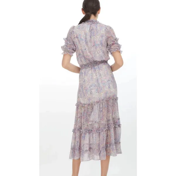 Generation Love Georgette Paisley Midi Dress in Fleur Mosaic - Image 2