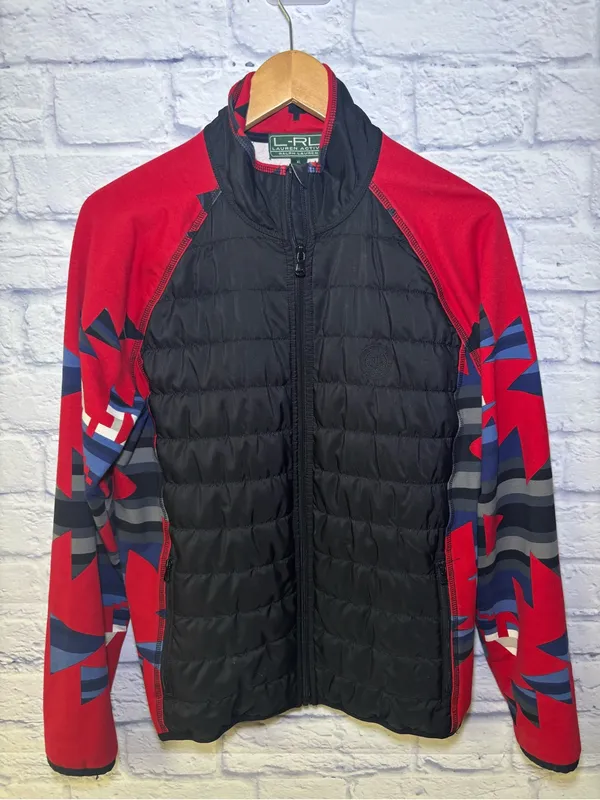 Lauren Ralph Lauren Active Puffer Fleece Jacket With Native Print Womens Size XL - Image 4