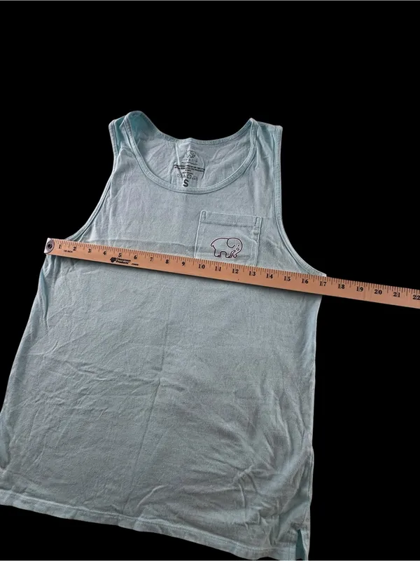 ivory ella mint green Girls Tank with Pocket Elephant - Image 4
