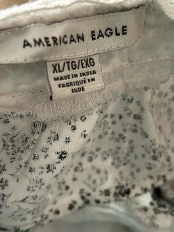 American Eagle Outfitters Floral Tie Open-Back Ruffle Crop Top Lace Eyelet Trim - Image 9