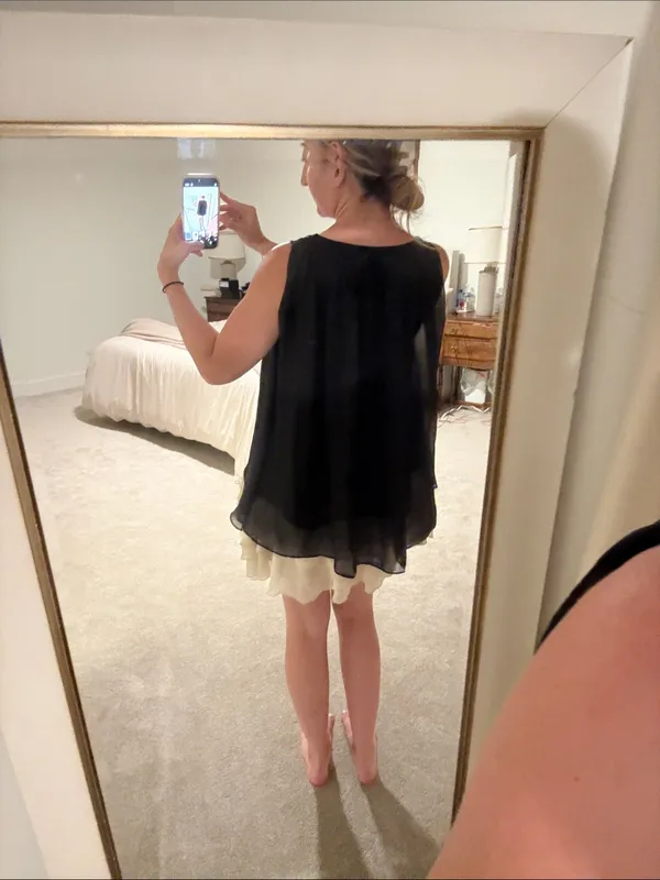 Gabriella Rocha Black ruffle Dress with white underlay mini - Image 5
