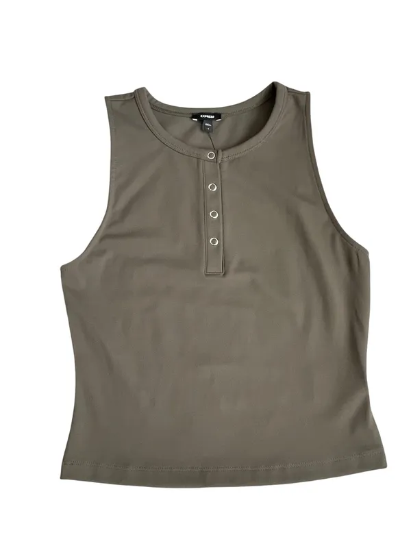 Express Green Fitted Stretchy Grommet Sleeveless Tank Top Women’s Size S - Image 4