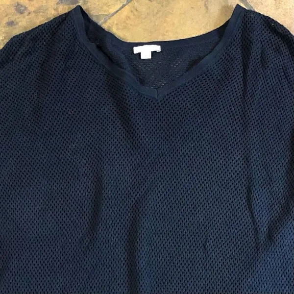 Gap Women’s Classic Mesh Navy Long Sleeve V-neck Pullover Size Large - Image 12