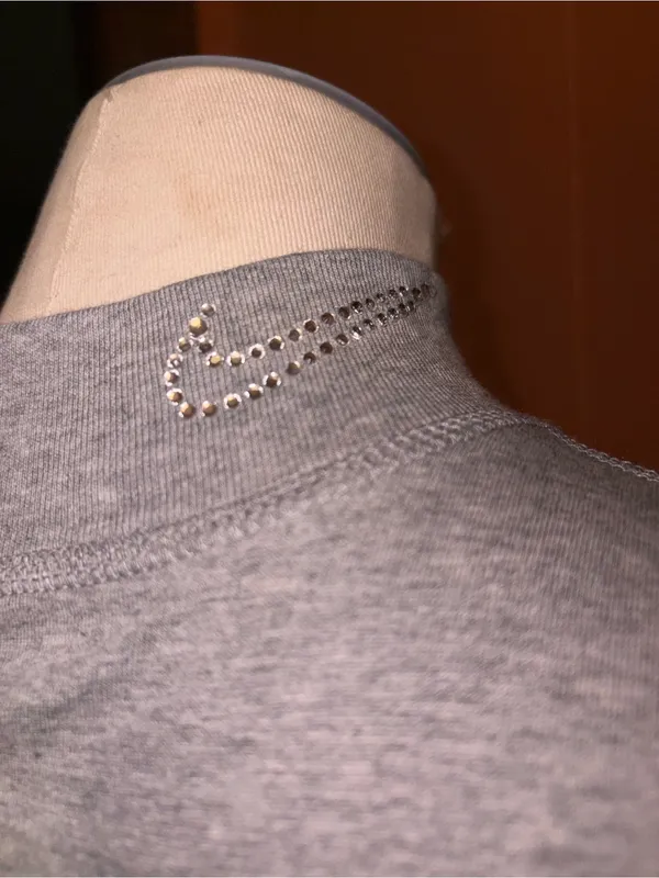 Nike rhinestone Gray Cropped Long-Sleeve Mock Neck Top - Image 8