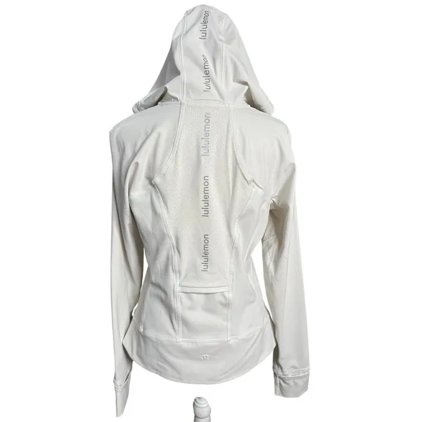 Lululemon White Hooded Full Zip Athletic Jacket Size 8 Dash into Dusk - Image 3