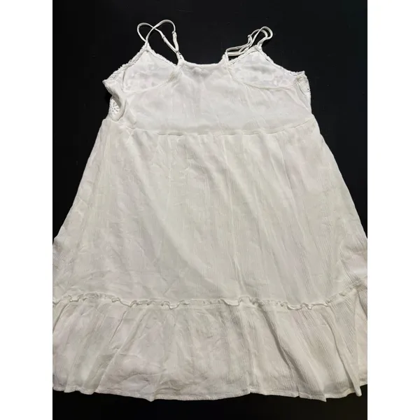 Maurices White Crochet Lace Gauze Boho Ruffle Hem Cami dress XL - Image 5