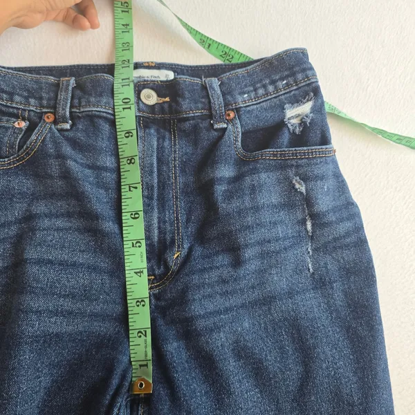 Abercrombie & Fitch‎ The 90s Straight Ultra High Rise Dark Wash Jeans Size 27/4R - Image 6
