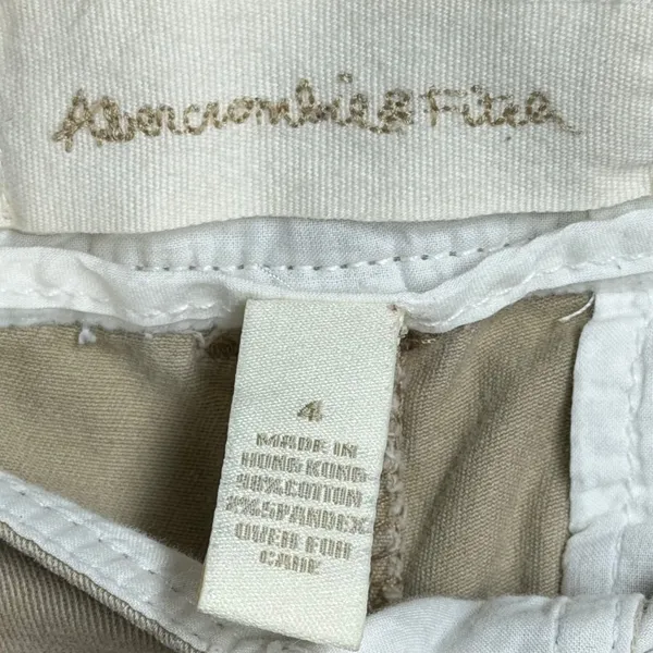 Y2K Abercrombie & Fitch‎ Womens Khaki Chino Pants Low Rise Bootcut Tan Size 4 - Image 2