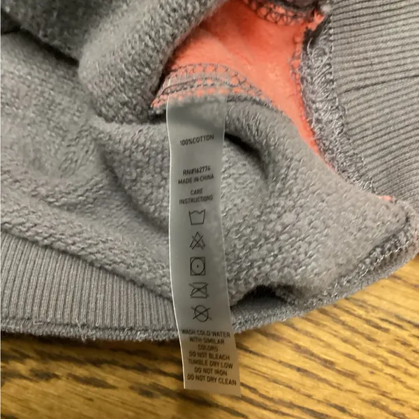 Mono B Cotton cropped Gray and coral color block Sweatshirt Large - Image 12
