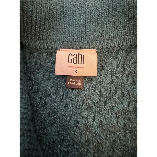 Peacock Cardigan CAbi 4657 Vibrant Dark Teal Timeless Classic Luxe Size‎ Small - Image 5