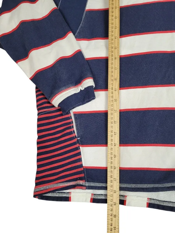 Free People Work It Out Printed Rugby Striped Pullover Sweatshirt Sz S - Image 6