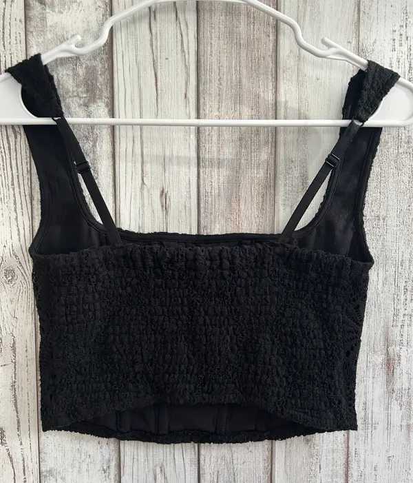 American Eagle Black Crop Tank - Image 2