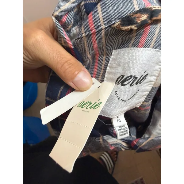 NWT Aerie Off Duty Plaid Flannel Shirt - Image 3