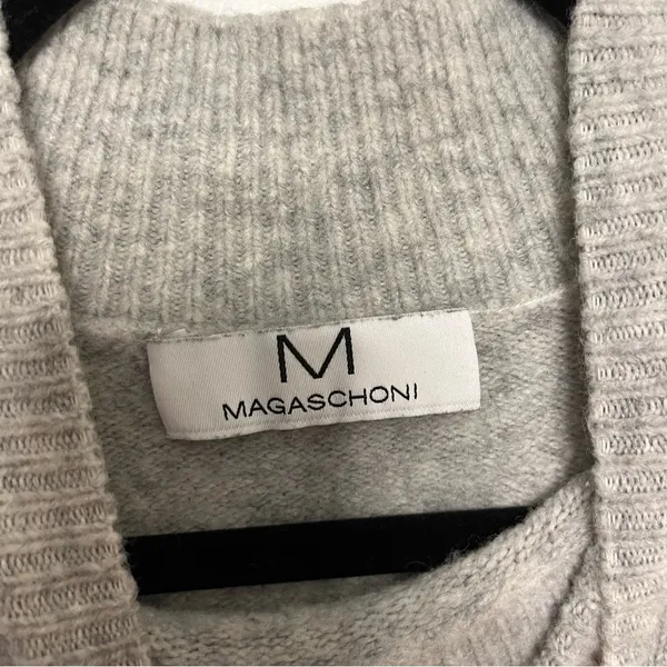 MAGASCHONI Grey Wool Blend MockNeck Sweater Size Small - Image 10