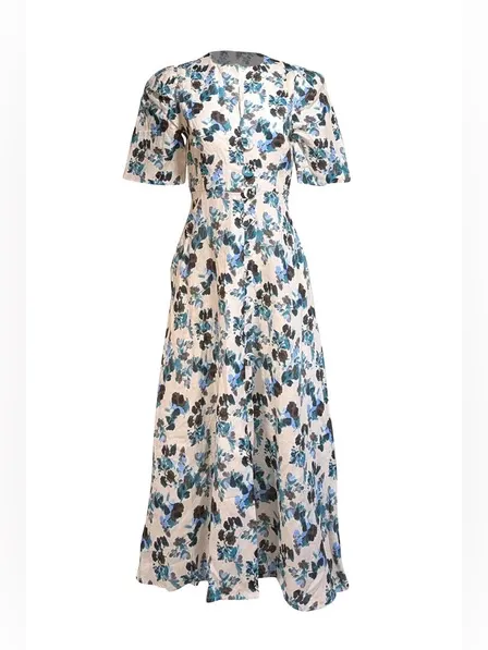 Tuckernuck Budding Bluebell Hadley Collared Floral Shirt Dress Medium - Image 3
