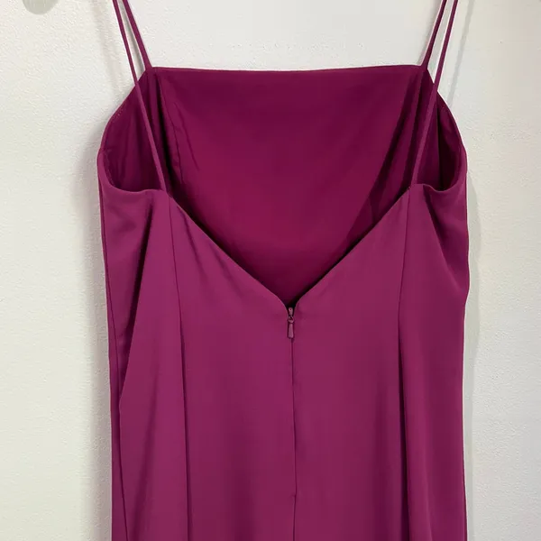 Fame & Partners‎ Fuchsia Magenta Chiffon A-line Flounce Hem Formal Dress Sz 0 - Image 4