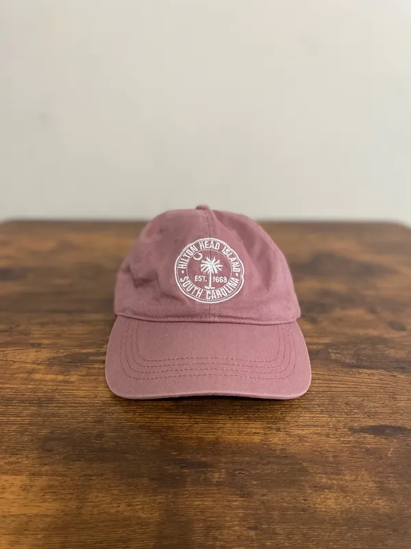 Luxe Men's Maroon Baseball Cap with White Embroidered Hilton Head Island Patch - Image 2