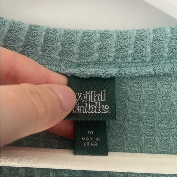 Wild Fable Size Medium Blue Waffle Knit Thermal Top. - Image 3