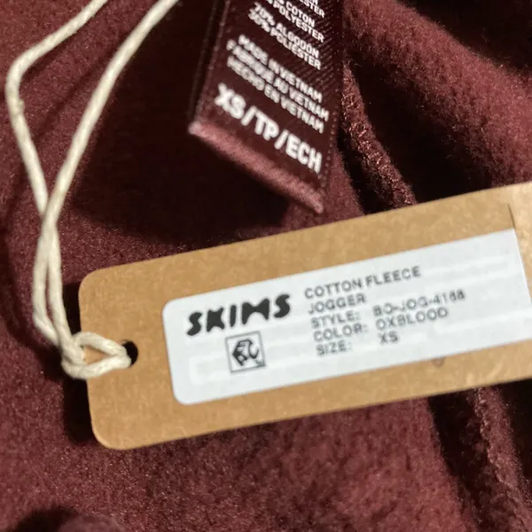 SKIMS Cotton Fleece Joggers XS - Image 4