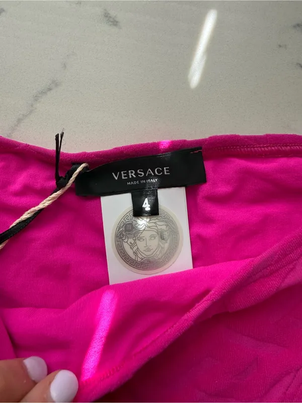 Versace Bright Fuchsia Tie-Side Bikini Bottom - Image 2
