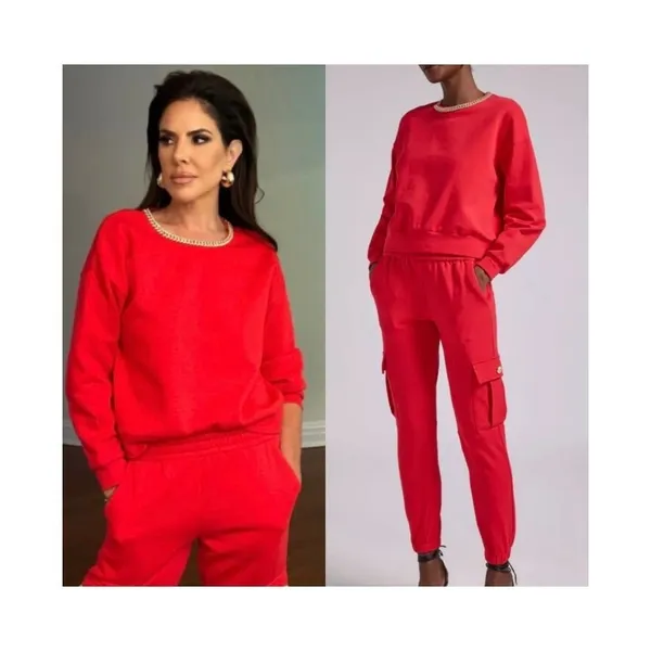 Generation Love Red Collina Chain‎ Sweatshirt & Misha Sweatpants Set Size XXS - Image 2