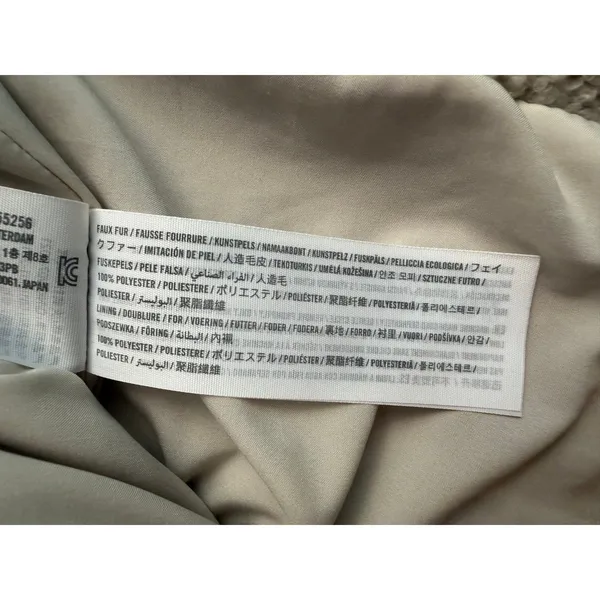 Hollister Cropped Sherpa Fleece Zip Front Jacket XL Beige Teddy Boxy Coat - Image 3