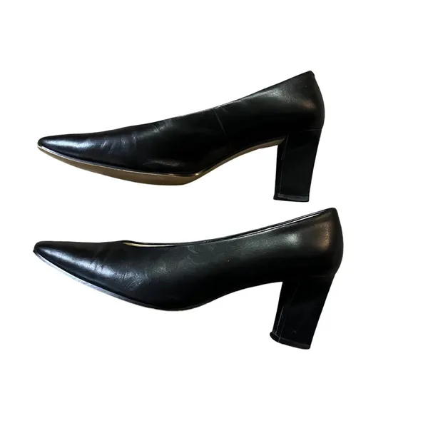 Vintage SRO Leather Heels Women’s 7.5M Blue Low Heel Pumps Used - Image 13