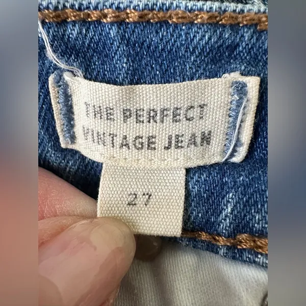 Madewell Women’s Jeans Size 27 Blue The Perfect Vintage Jean Light Wash Raw Hem - Image 5