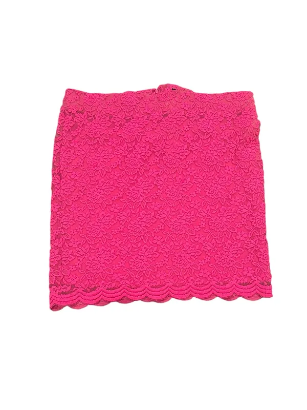 Torrid Hot Pink Lace Barbiecore Summer Wedding Guest Scalloped Hem Mini Skirt L - Image 5