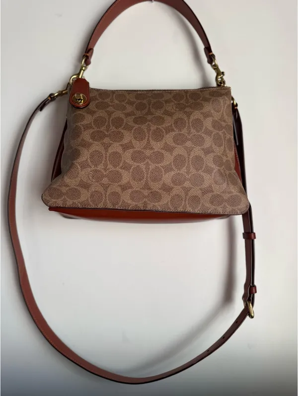 Coach Double Zip Shoulder Signature  Canvas Handbag  - Image 5