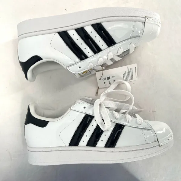 Adidas Originals Superstar II JS4010 White Black Patent Shoes Women's 7.5 NIB - Image 6